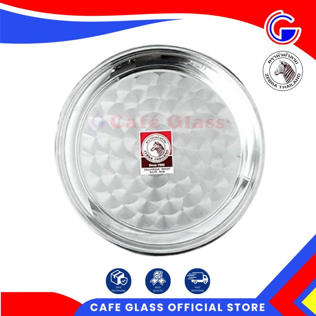 Baki Stainless Bulat - Nampan Stainless Tebal - Nampan Bulat Zebra -  Zeb-131025 Round Tray 10 - Zeb-131041 Round Tray 16