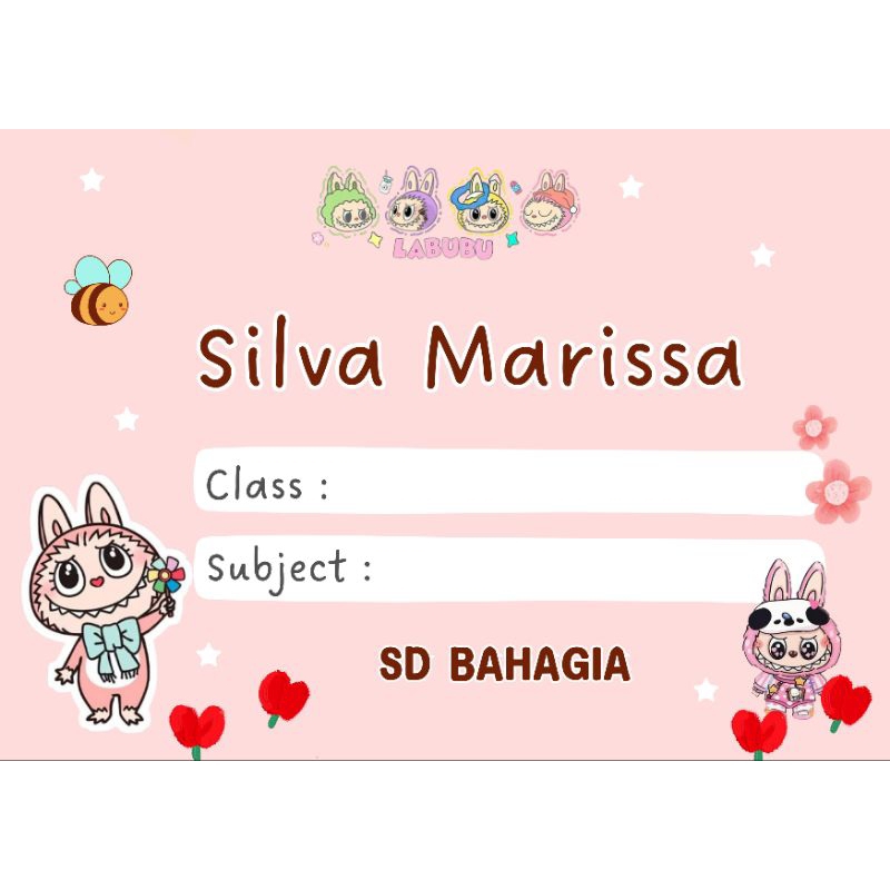 Jual STIKER LABEL LABUBU / STIKER LABEL NAMA BUKU PELAJARAN EDISI ...