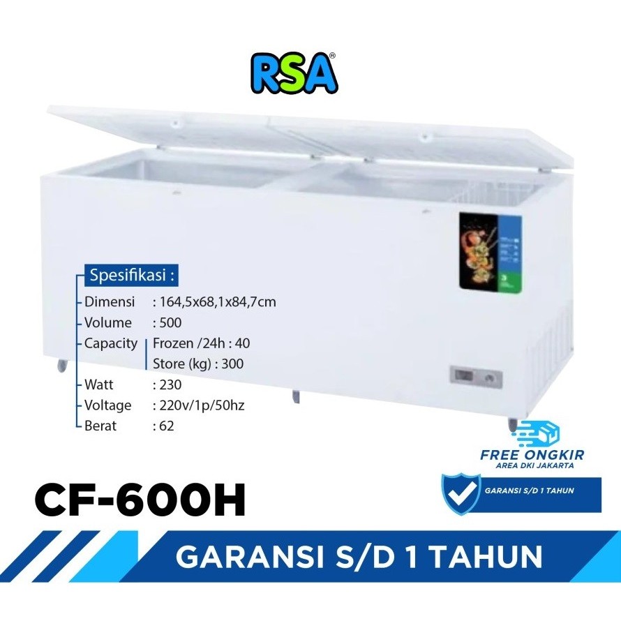 Jual RSA Chest Freezer Box CF-600H / CF 600H / CF-600H Freezer Box CF ...