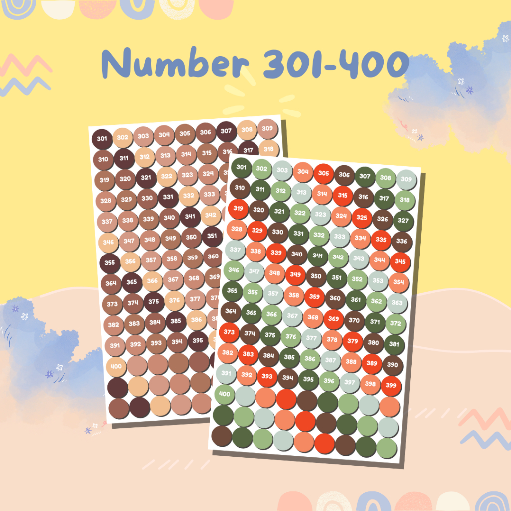 Jual Sticker Angka 301-400 / Stiker nomor 301 sampai 400 / Sticker ...