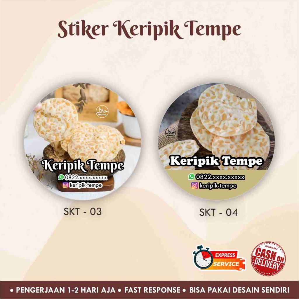 Jual [170 pcs] Stiker Keripik Tempe Cromo bulat / kemasan / Label ...