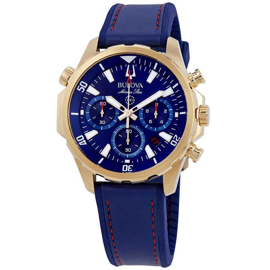 Jual Bulova 97B168 Marine Star Chronograph Blue Dial Men's Watch ...