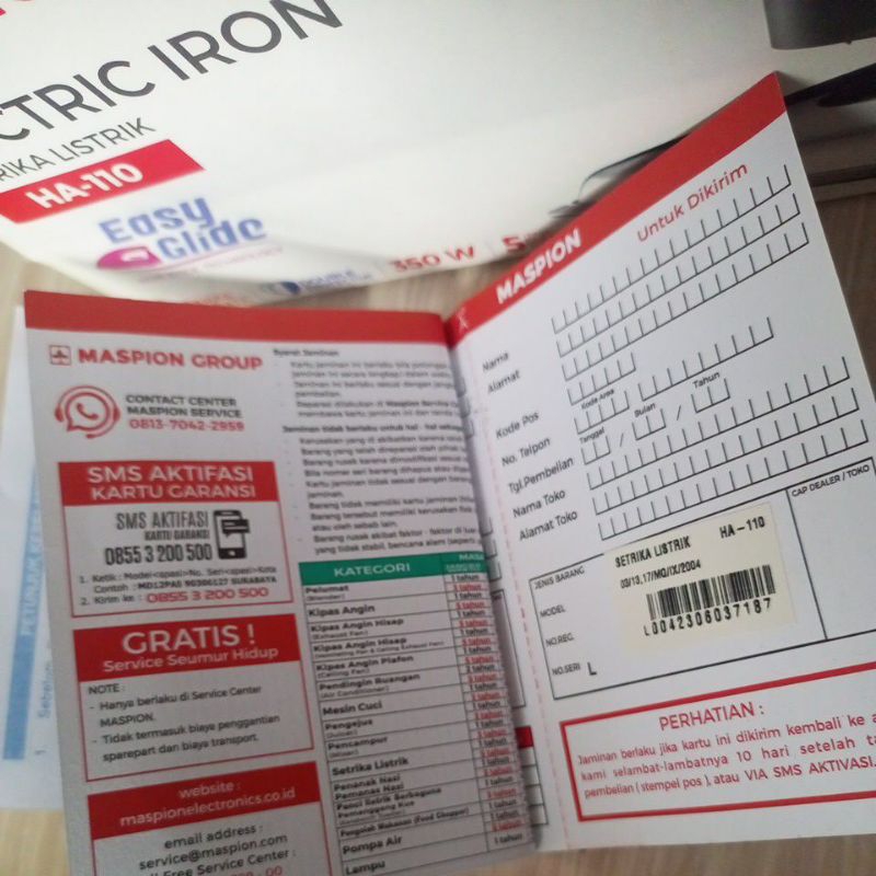 Jual MASPION HA-110 SETERIKA LISTRIK | Shopee Indonesia