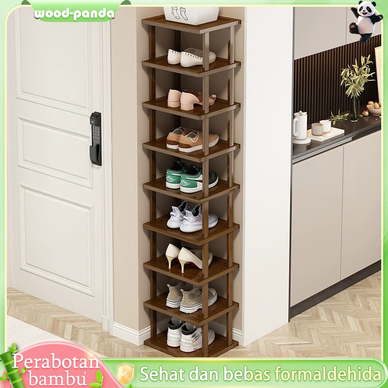Jual Rak Sepatu Susun Kayu Rak Bamboo Penyelenggara Rak Sandal Rak ...