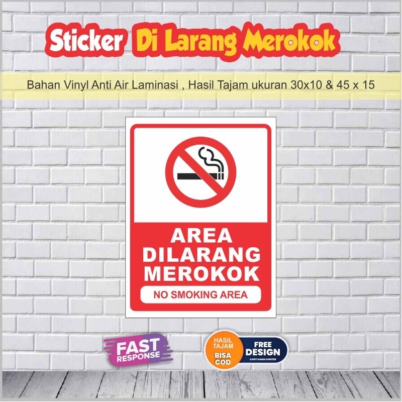 Jual Sticker Di larangan merokok v2 | Shopee Indonesia