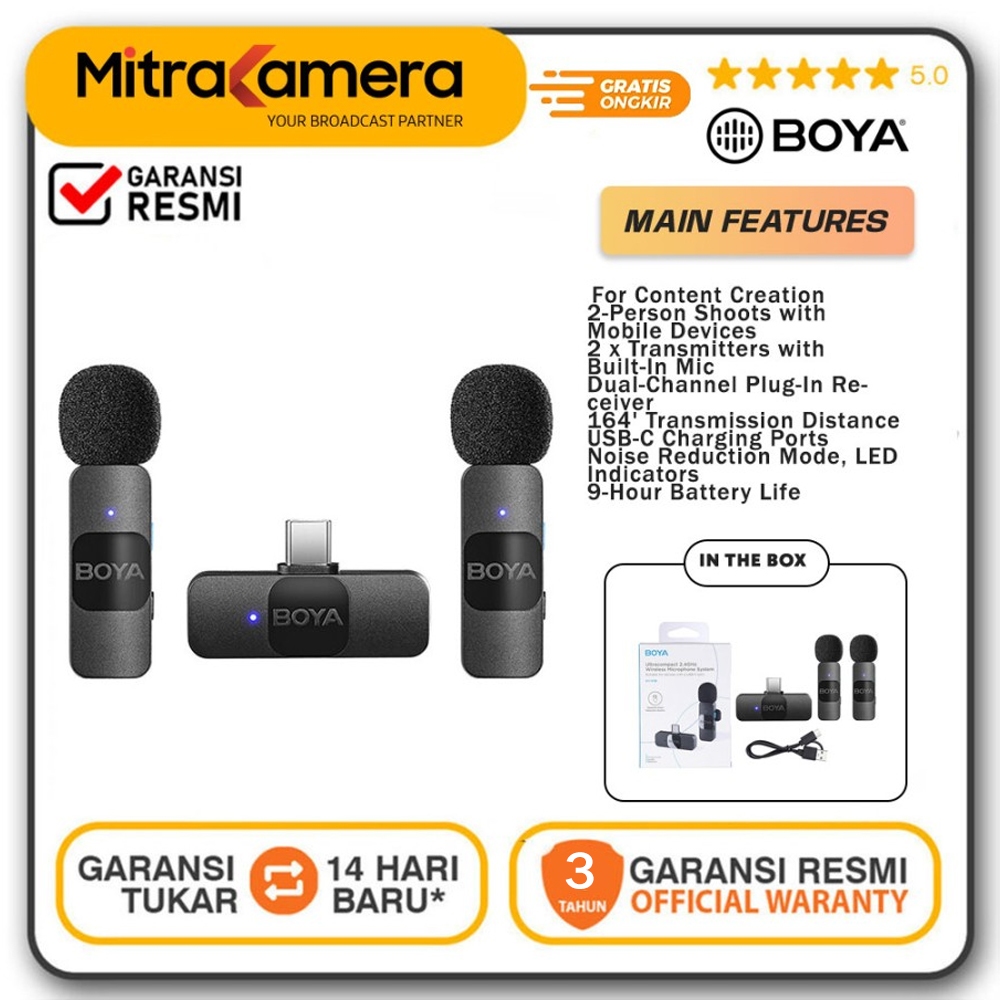 Jual BOYA BY-V20 Ultracompact 2-Person Wireless Microphone with USB-C ...