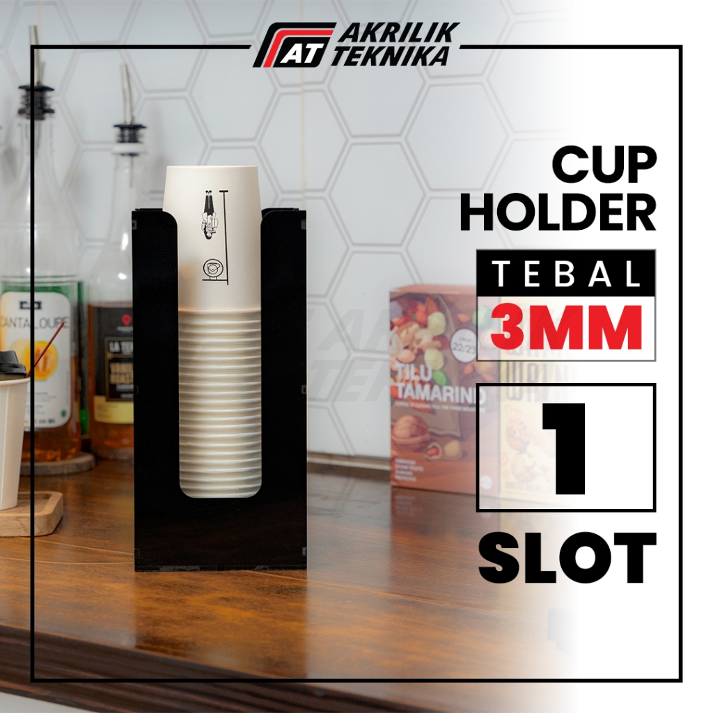Jual Rak Paper Cup 1 Slot / Dispenser Organizer Cafe / Rak Kopi Akrilik ...