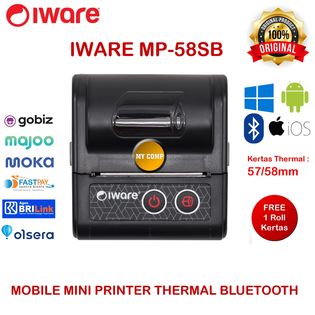 Jual Printer Thermal Mobile Bluetooth Mini Kasir Iware Portable ...