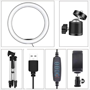 Ringlight 26cm Tripod 3110 Selfie Make Up Live Vlog Lampu Ring Light