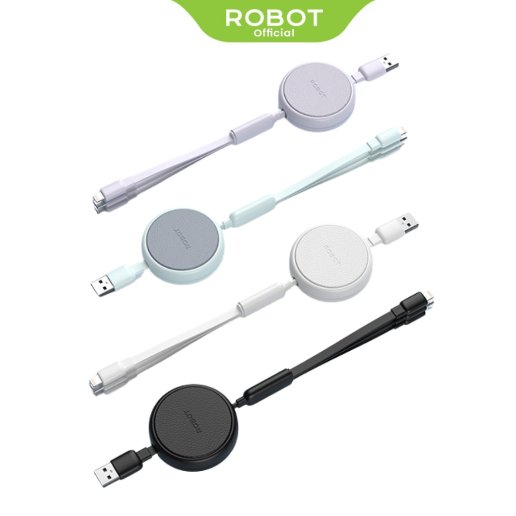 Jual ROBOT RAS01 Kabel Data 3 In 1 Retractable 3.5 A Kabel Charger ...