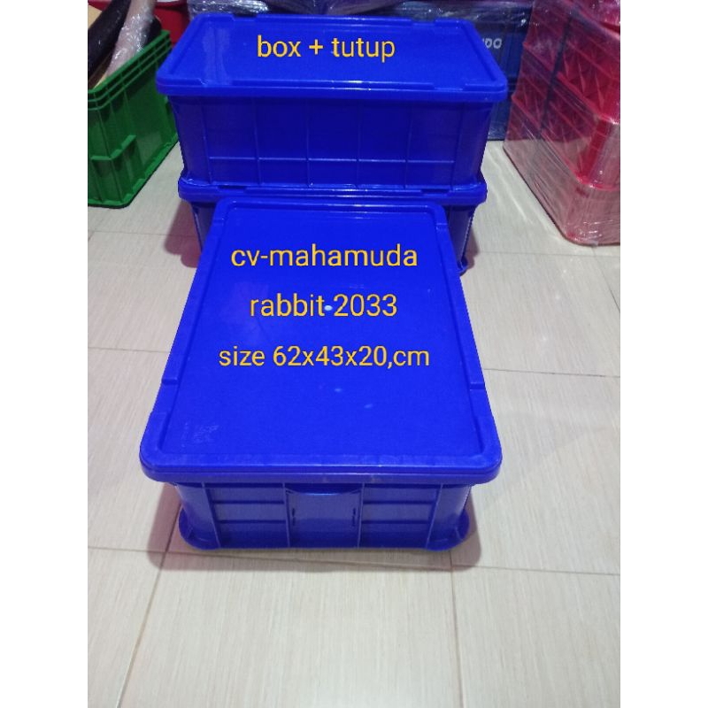 Jual box container + tutup rabbit 2033 size 62x43x20,cm ready 3 warna ...