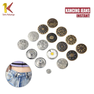 Satu Keluarga Kancing Jeans Logam Tusuk C1224 Button Kancing Lepas Pasang Pengecil Celana Jeans
