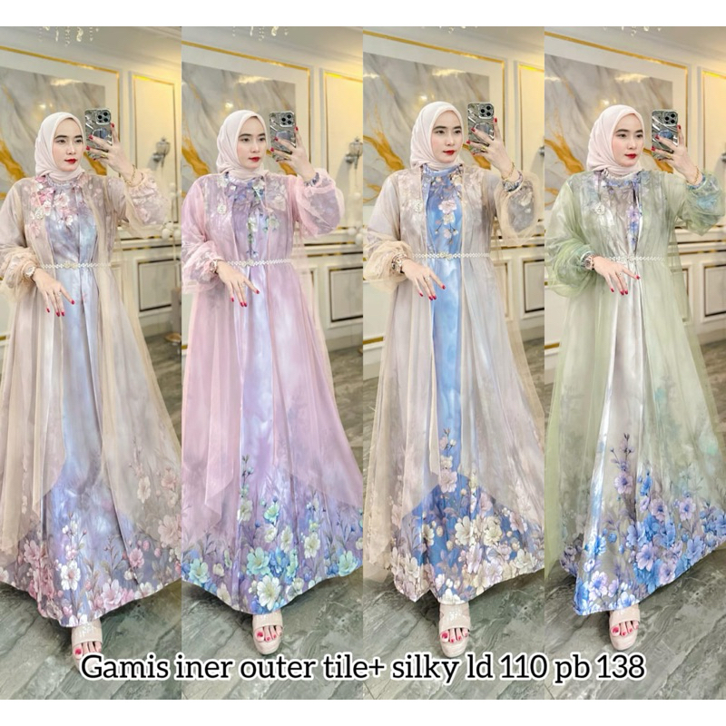 Jual Abaya set tule / gamis viral / gamis cantik 2025 / Ied mubarak ...
