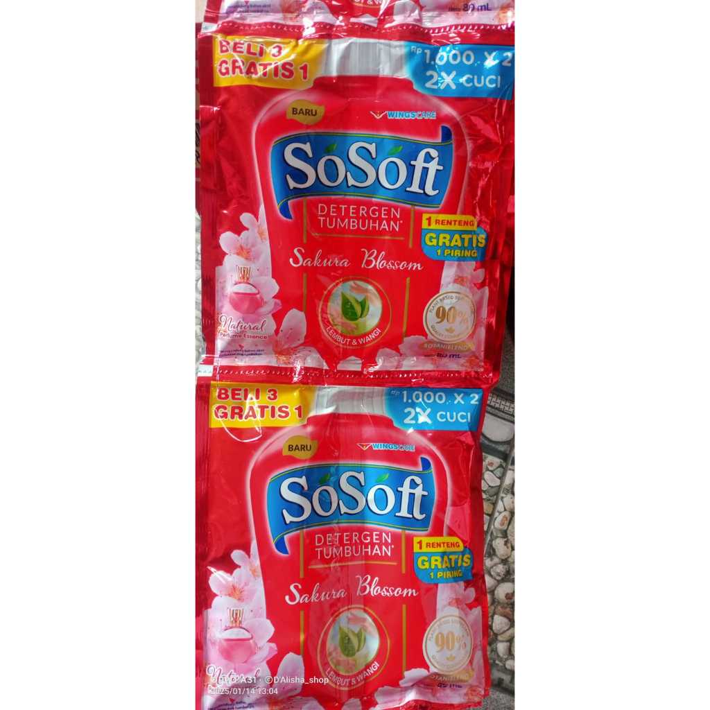 Jual SO SOFT DETERGEN LIQUID RENCENG | Shopee Indonesia