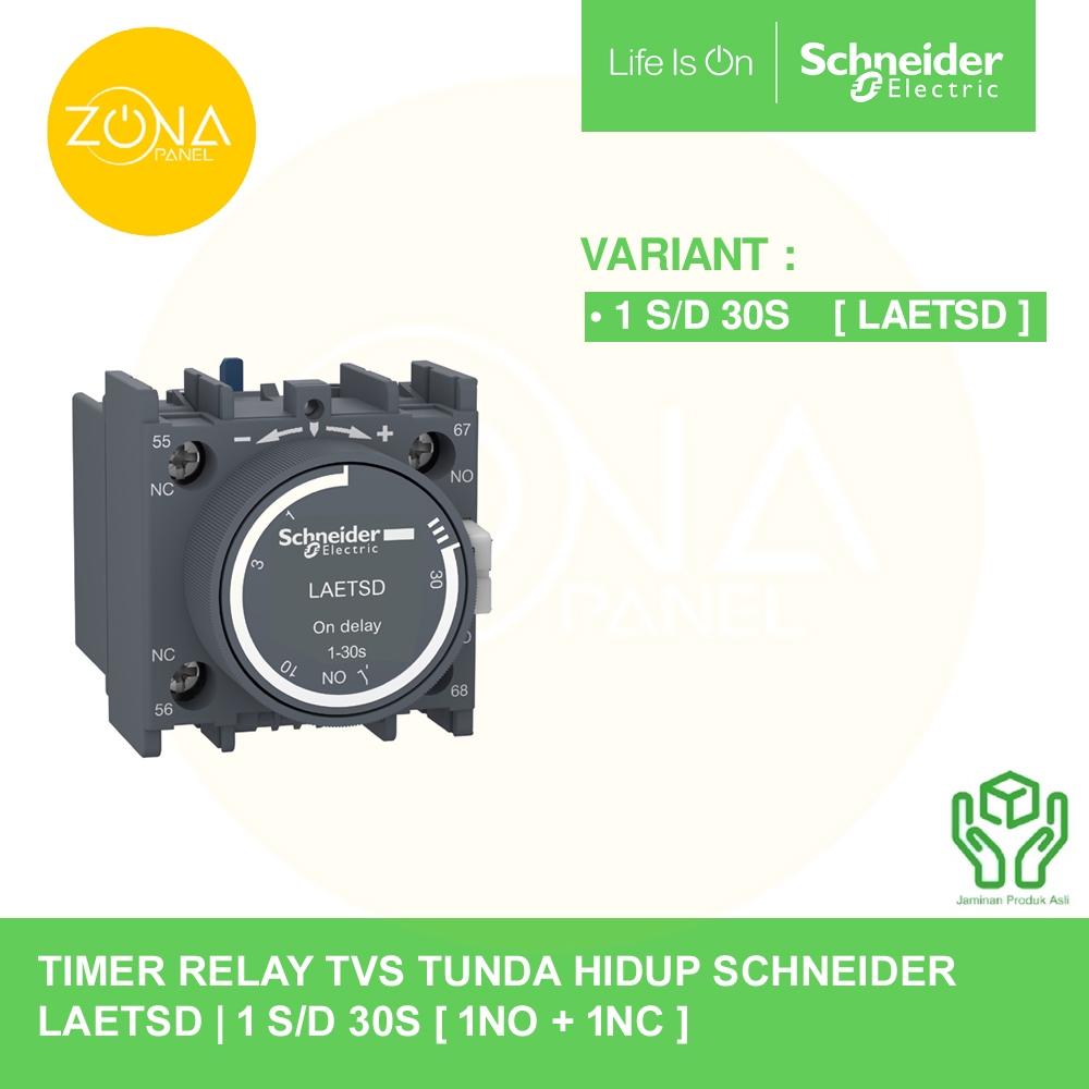Jual KONTAK BLOK SCHNEIDER TIMER RELAY TVS TIME DELAY ON 1-30S ...