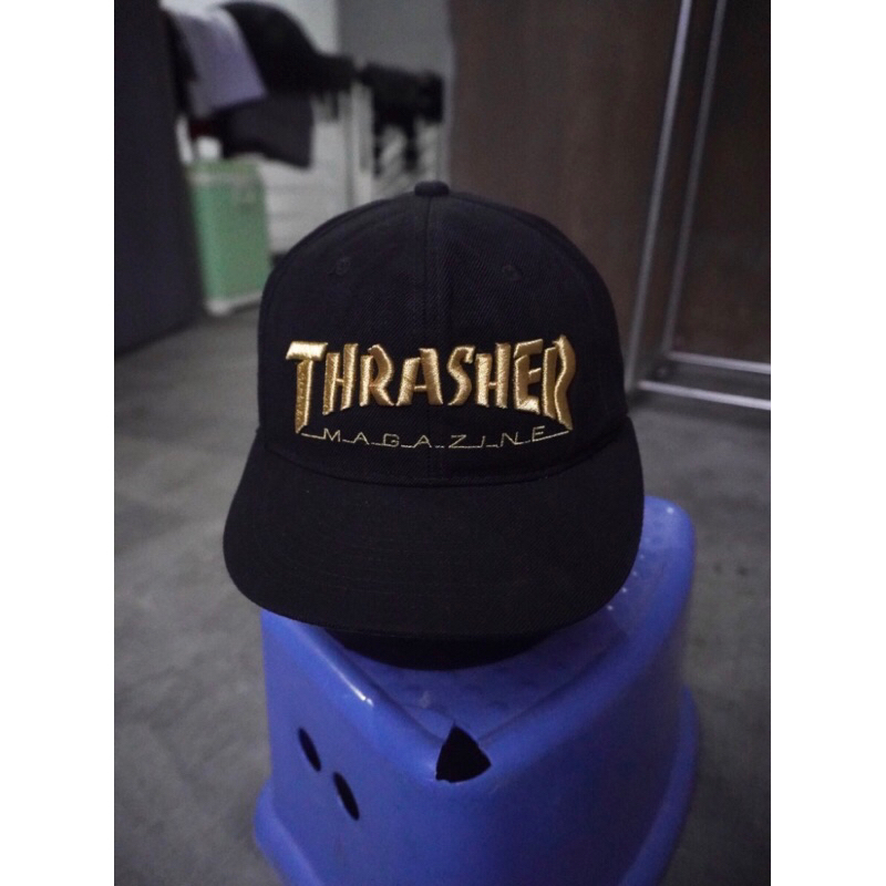 Jual Thrasher leopard black gold cap hat second topi bekas | Shopee ...