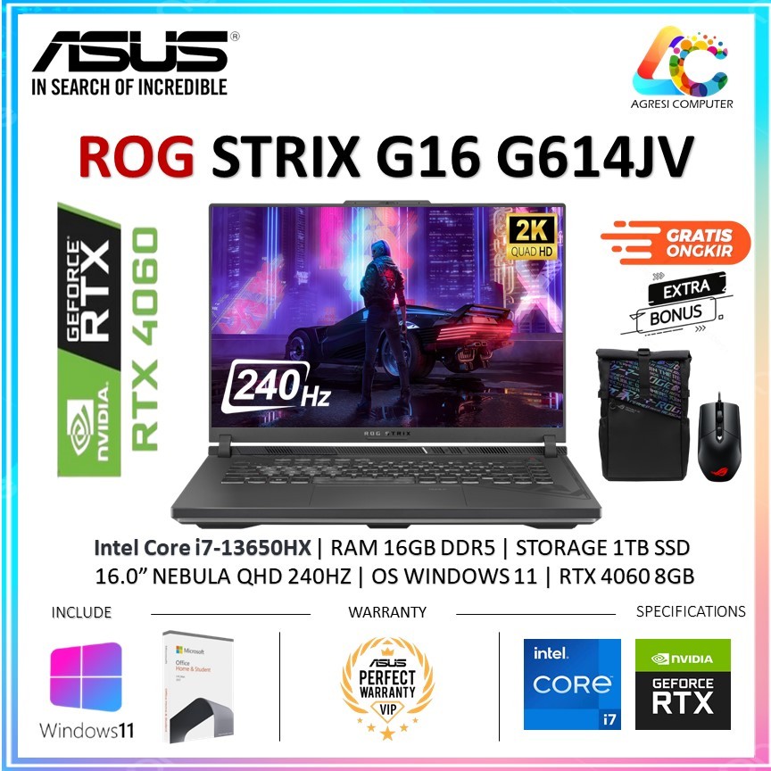 PC Portable Asus TUF F16 - Intel I7-13650HX, RTX 4060, 32 Go RAM, 1 To SSD - Écran 16" WUXGA - 3