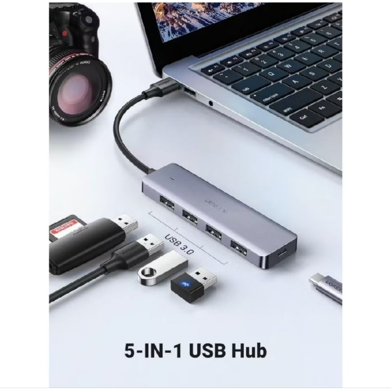 Jual UGREEN Adapter USB HUB Splitter 4 port USB 3.0 High speed | Shopee ...