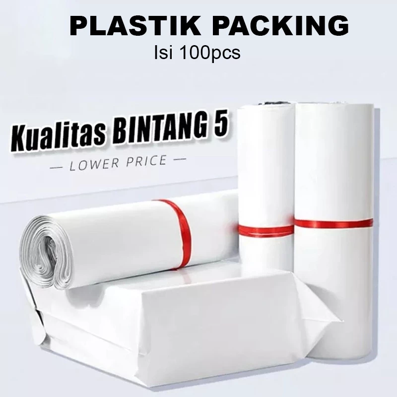 [ ISI 100pcs ] Plastik Packing Putih Isi 100Pcs - Kantung Plastik Paking Tebal Anti Sobek - Plastik Paket Olshop | AutoStock