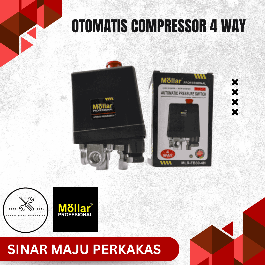 Jual Mollar Otomatis Compressor 4 Way Otomatis Kompresor 4 Cabang 1/4 ...