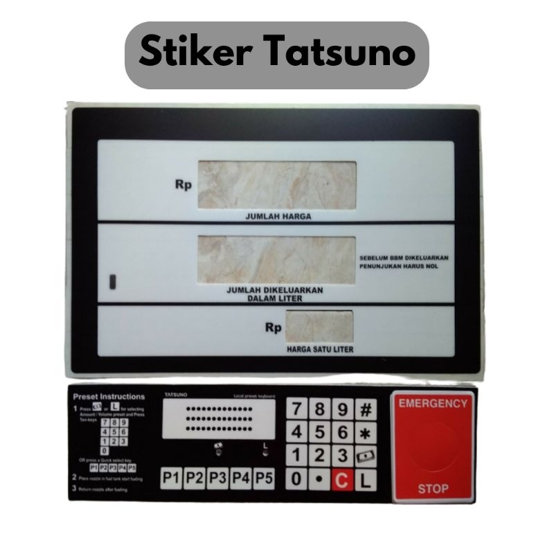 Jual Stiker Tatsuno Gilbarco Suny-XE / Sticker Panel Windows Keypad ...