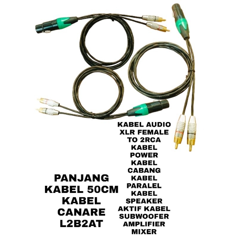 Jual Kabel Audio XLR Female untuk 2RCA kabel power mixer subwoofer ...