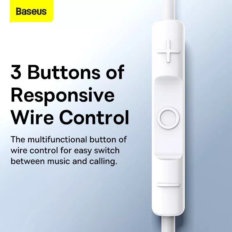 Baseus Headset Kabel Encok Type-C Lateral In-ear Wired Earphone C17 White