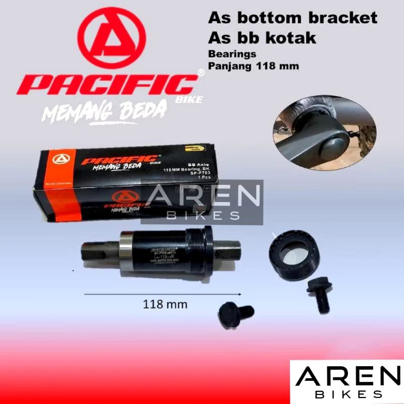 Jual BB 118 122 mm PACIFIC BOTTOM BRACKET AS TENGAH BEARING LAKER ...