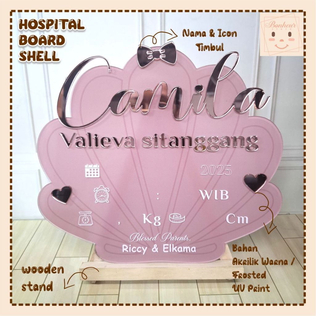 Jual 46. SHELL BABY BOARD / HOSPITAL BOARD SHELL / AKRILIK KELAHIRAN ...