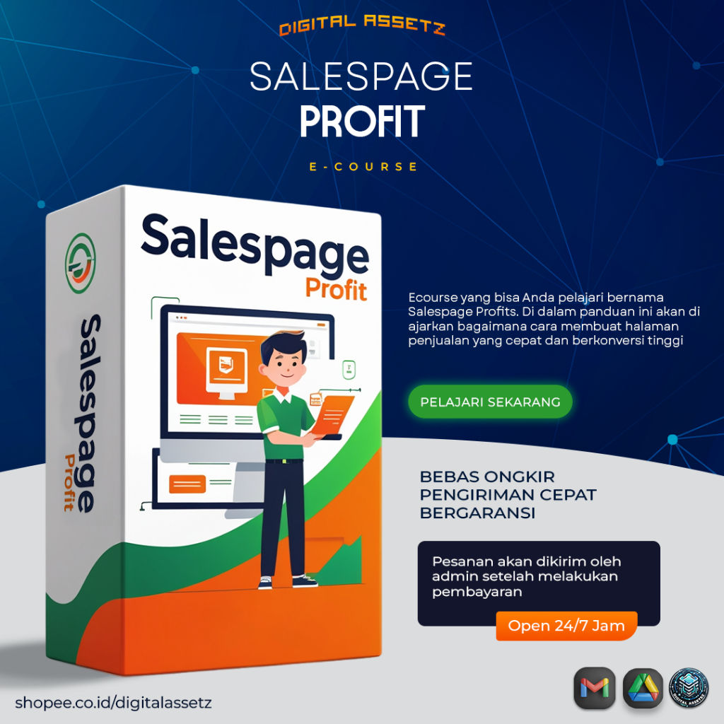 Jual [JL14] E-course Salespage Profits cara membuat halaman penjualan