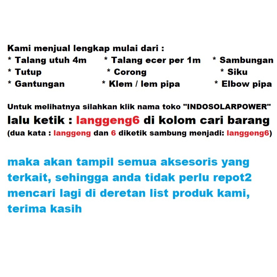 Jual Talang air PVC LANGGENG 6