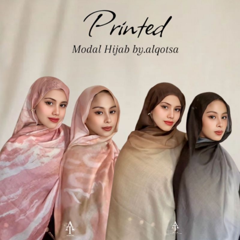 Jual Printed Modal Hijab | Watercolor Pashmina | Printed Cotton Shawl ...