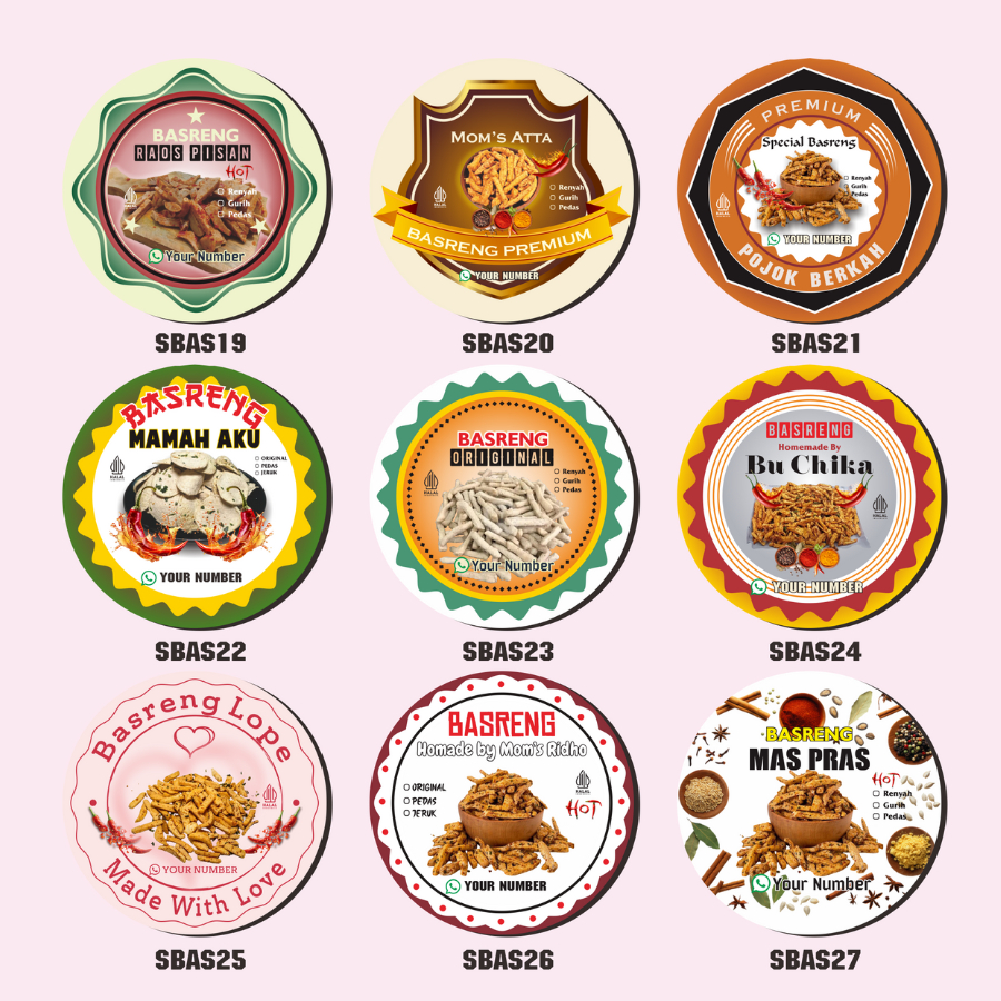 Jual Cetak Stiker Makanan Basreng Pedas Threemind Sticker Cemilan Baso ...