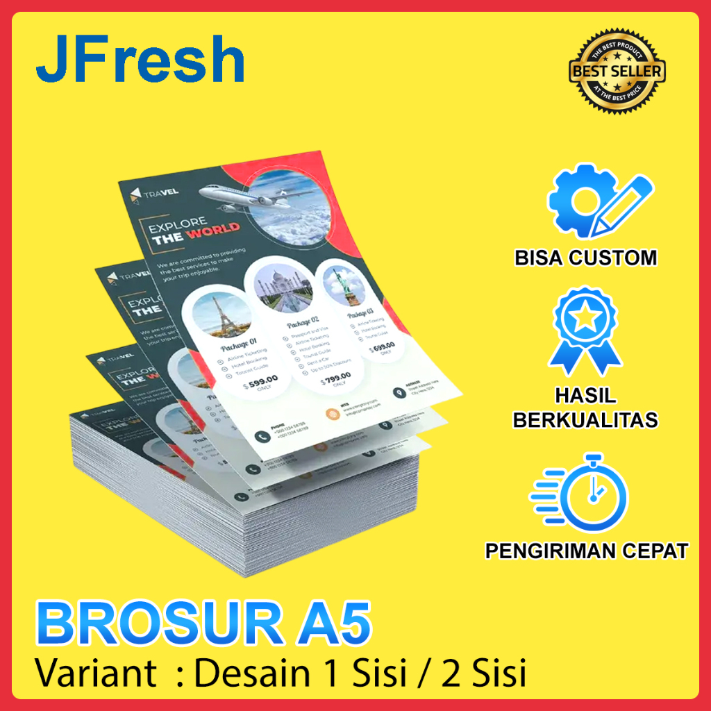 Jual Cetak Brosur Ukuran A5 Murah Kertas Art Paper 150 gsm Tebal 1 Sisi ...