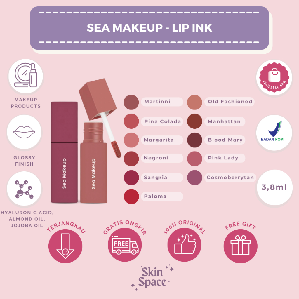 Jual SEA MAKEUP Lacquer Shake Lip Ink Longlasting lip ink - Liquid ...