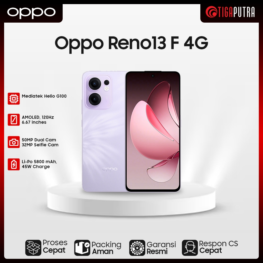 Jual Oppo Reno13 F 4G (Ram 8GB, Rom 256GB, AI Editor, IP69 Tahan Air ...