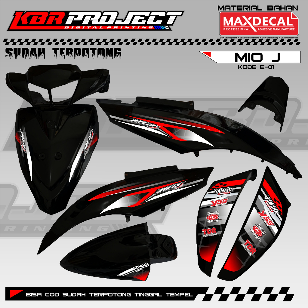 Jual [COD] Stiker MIO J striping MIO J BURHAN motor YAMAHA motor ...