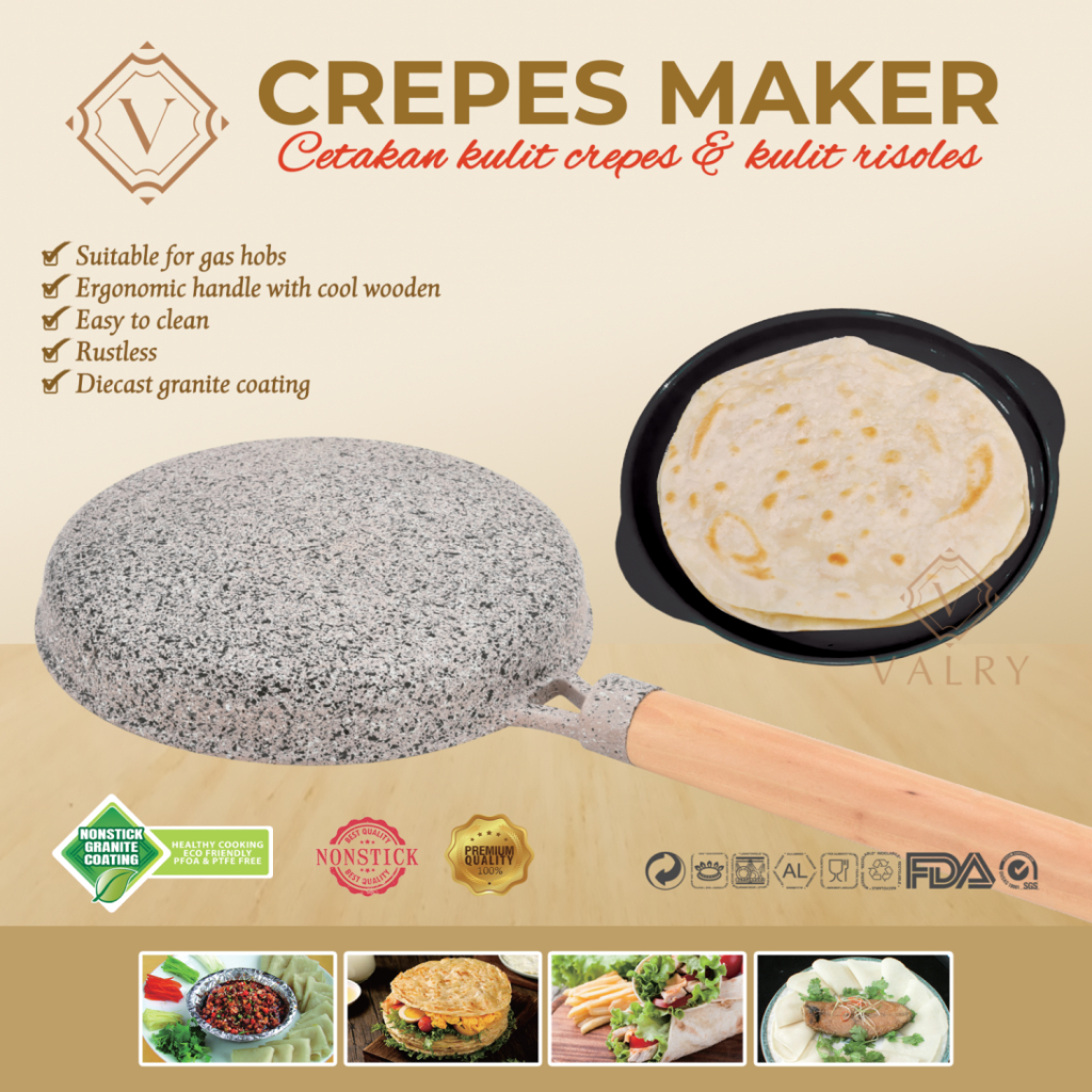 Jual Cetakan kulit risol anti lengket CREPE MAKER HALOMURAH wajan ...