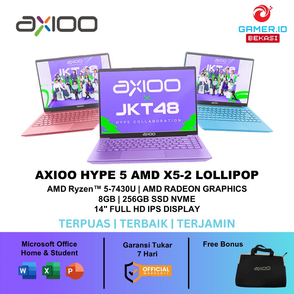 Jual AXIOO HYPE 5 AMD X5-2 LOLLIPOP RYZEN 5 7430 8GB 256GB W11 14.0FHD ...