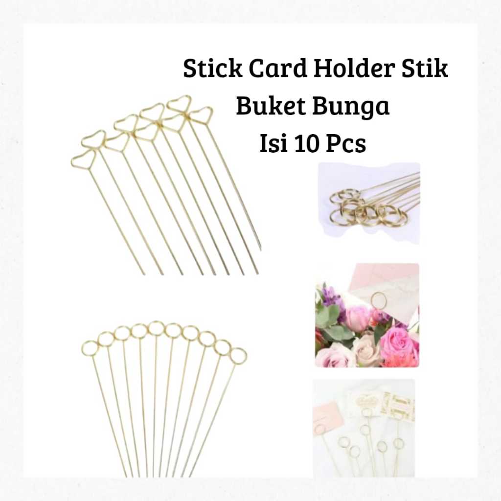 Jual (10 PCS) Stick Card Holder Stik Buket Bunga Bouquet Cake | Shopee ...