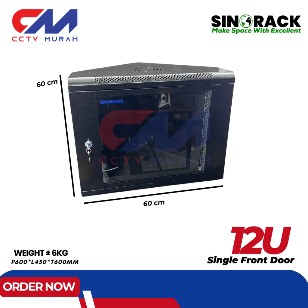 Jual Wall Mount Rack Server Sinorack 12U , Rack Server Type Siku SN ...