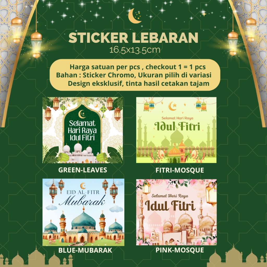 Jual Stiker Kotak Lebaran untuk Sticker Label Packing Hampers Idul ...
