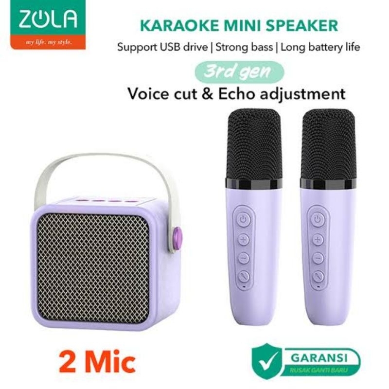 speaker bluetooth mic cipung, karaoke set wireless mini portable bass - Main Image