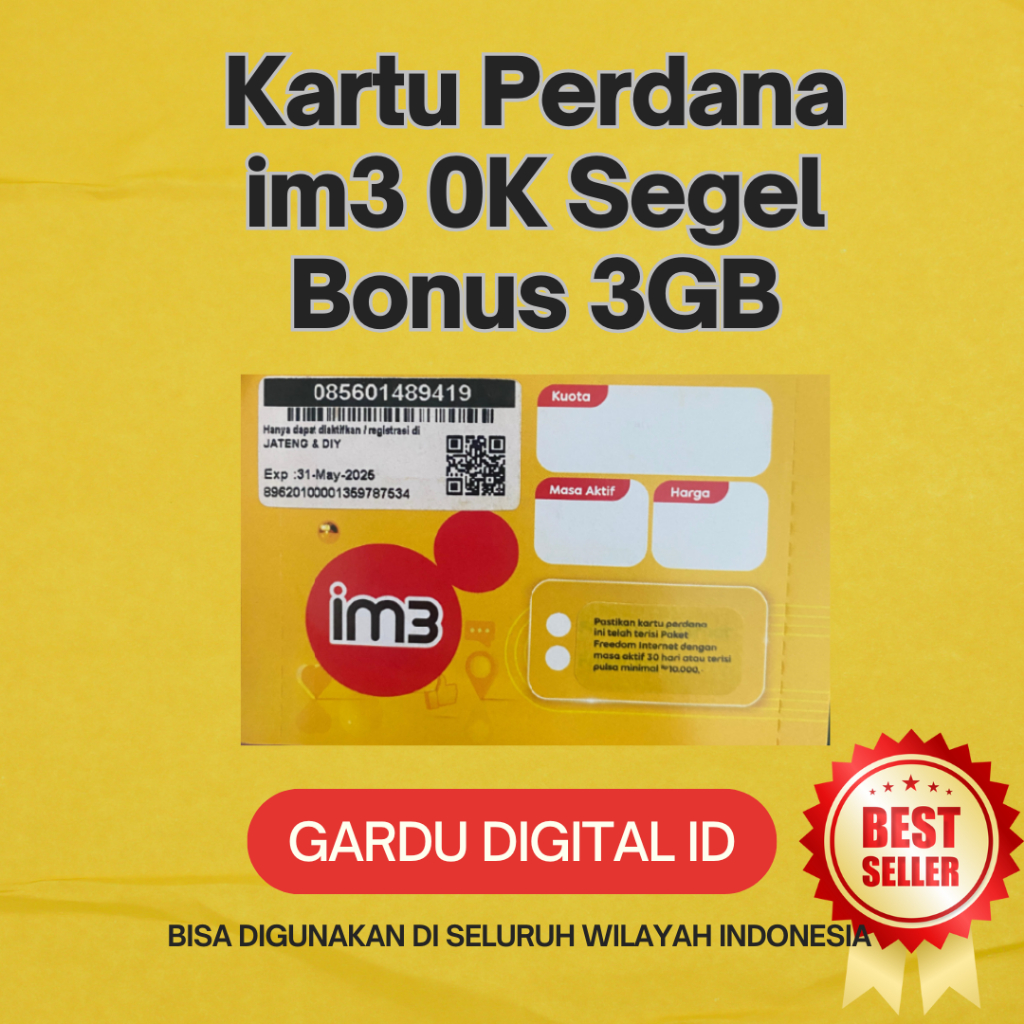 Jual Kartu Perdana Indosat im3 Segel Belum Terpakai apk Apapun Shopee