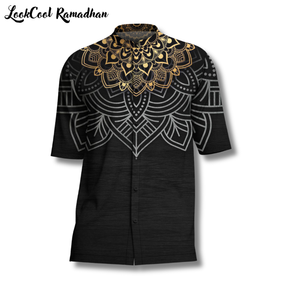 Jual LOOKCOOL Koko Ramadhan Hitam Keren Design Kemeja Printing | Shopee ...