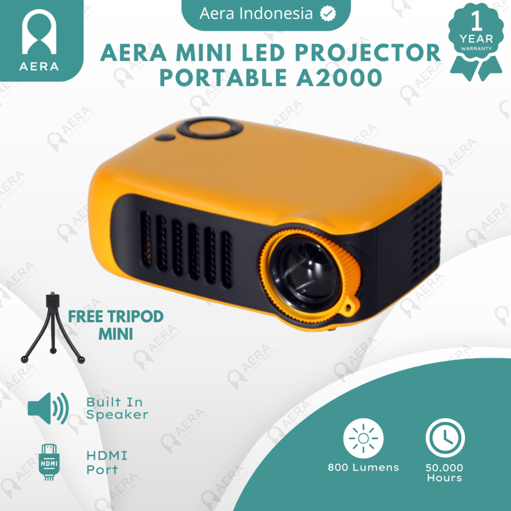 Jual AERA Proyektor A2000 800 lumens | Proyektor Full HD 1080P | Mini ...