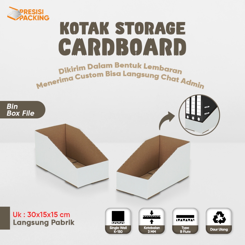 Jual Kardus Model Bin Box File Partisi Rak Barang Bahan Cardboard ...