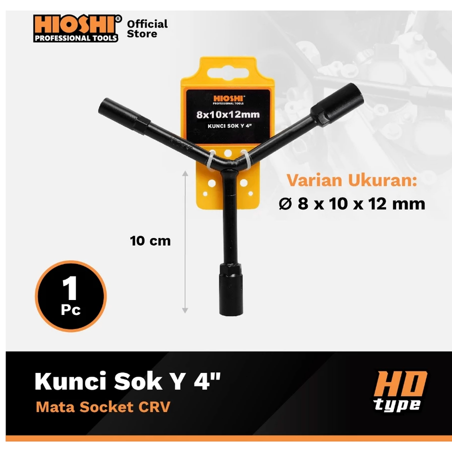 Jual Kunci Sok Sock Socket Y Hitam 4 Inch Baja 8x10x12mm Crv Hd HIOSHI ...