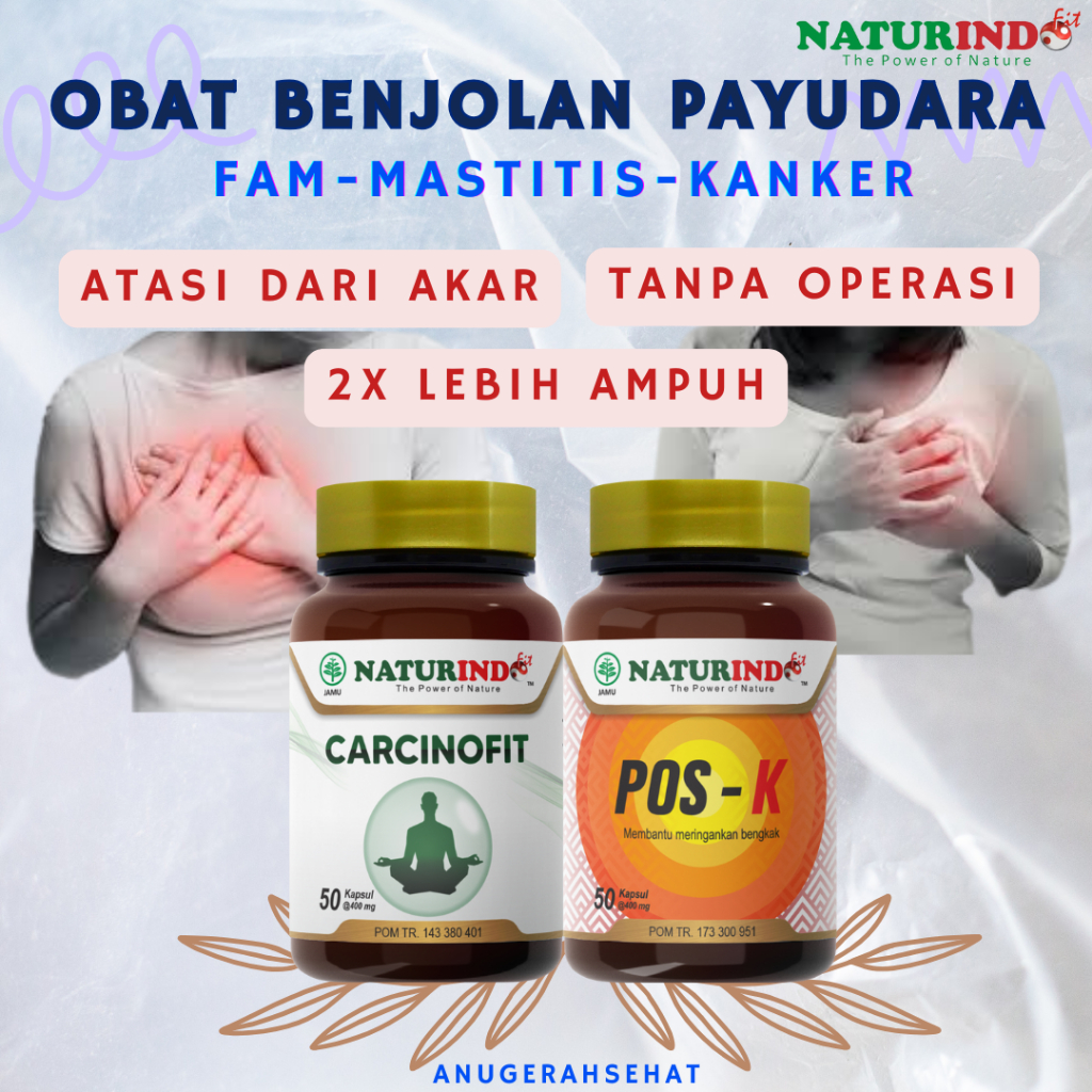 CARCINOFIT obat untuk benjolan payudara kanker tumor fam mastitis kesehatan payudara kapsul herbal naturindo