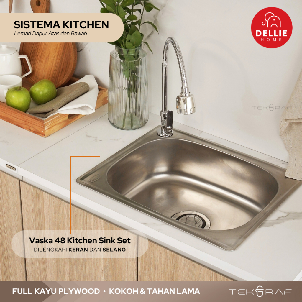 Jual [DELLIE HOME] Tekgraf Vaska - Kitchen Sink Complete Set Bak Cuci ...